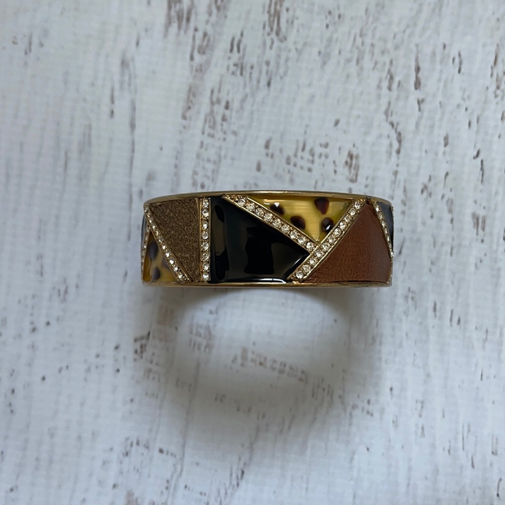 Animal print leather bracelet